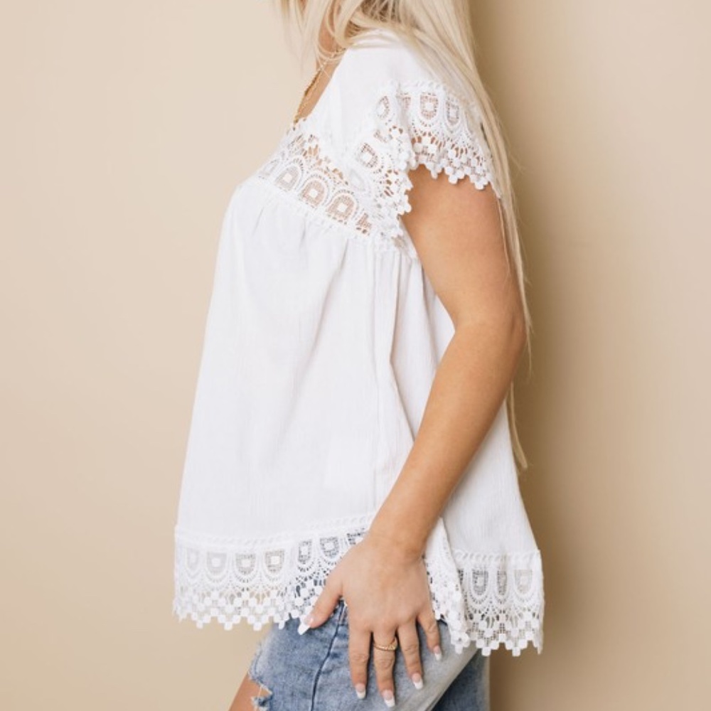 022  Boho White Lace Flowy Oversized Blouse - Picture 10 of 10